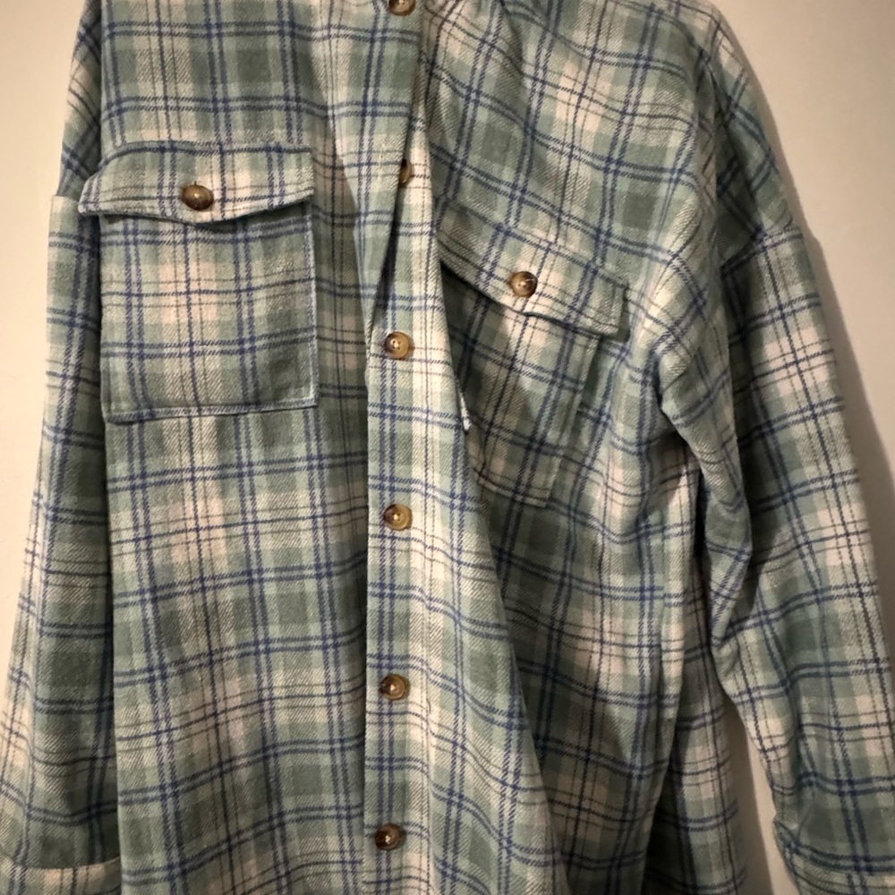 Green Plaid Cardigan
